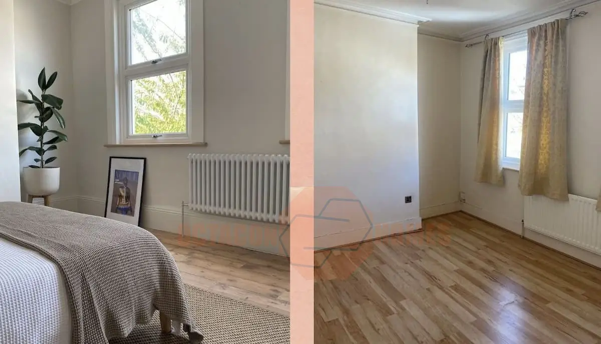 Melbourne study renovation before and after with built-in storage